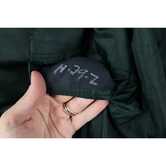 Vintage 50s Rockabilly Mens 39R Satin Trim Smoking Prom Tuxedo Jacket Green USA - Picture 14 of 16